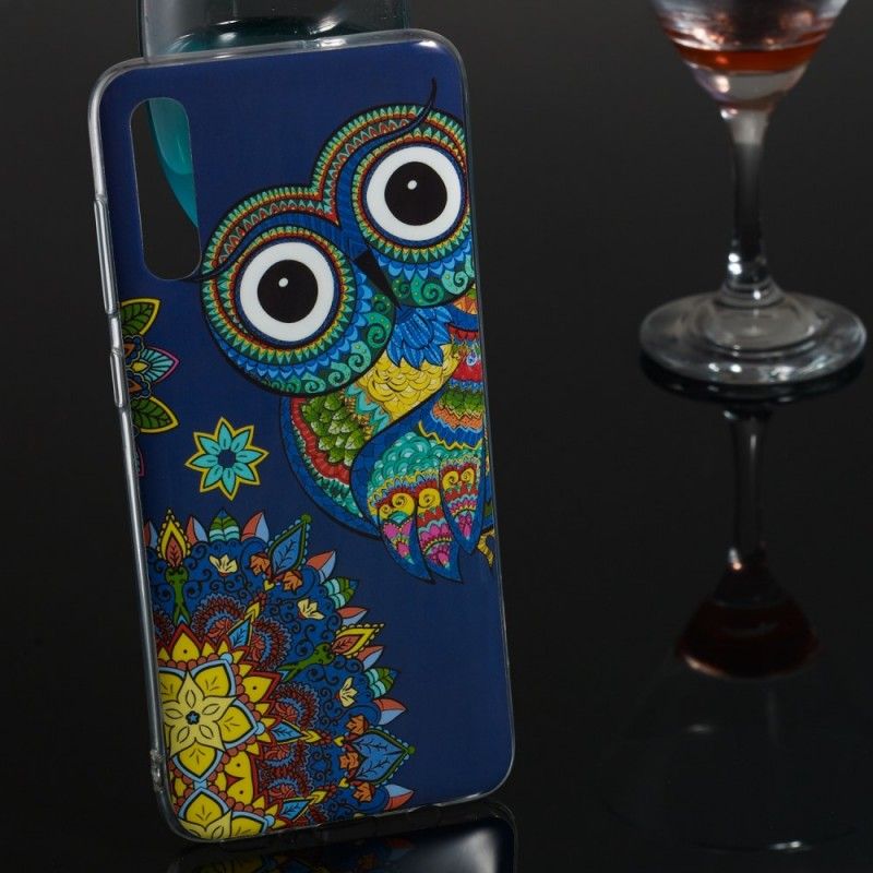 Coque Samsung Galaxy A70 Hibou Mandala Fluorescente