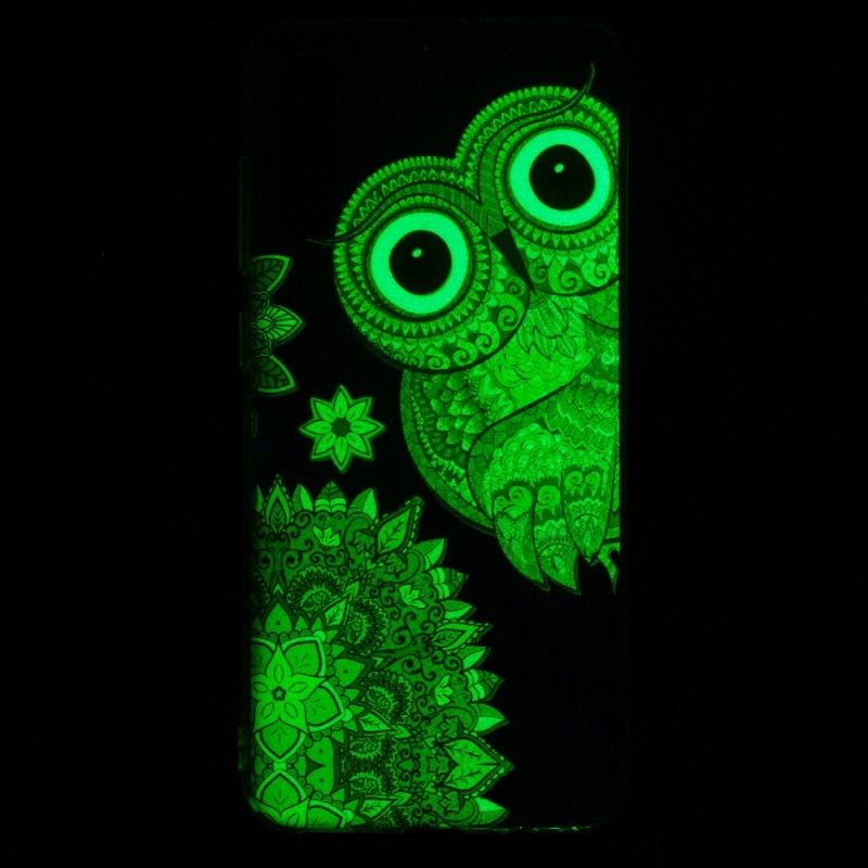 Coque Samsung Galaxy A70 Hibou Mandala Fluorescente