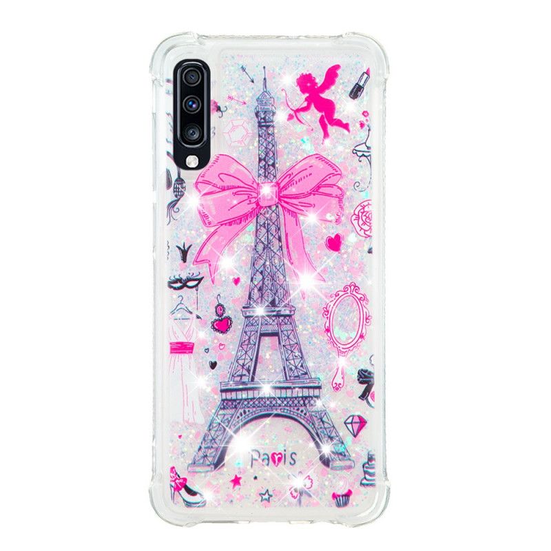 Coque Samsung Galaxy A70 La Tour Eiffel Paillettes