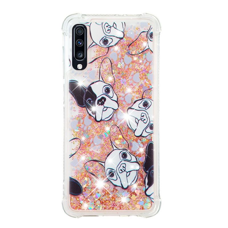 Coque Samsung Galaxy A70 Mr Chien Paillettes