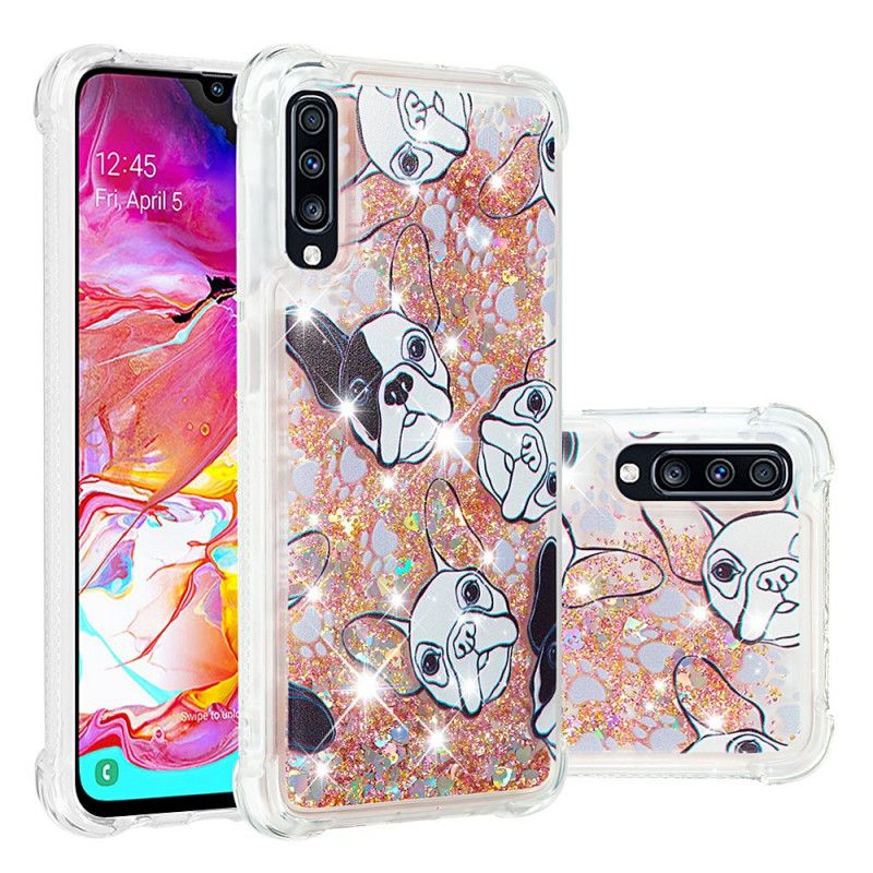 Coque Samsung Galaxy A70 Mr Chien Paillettes