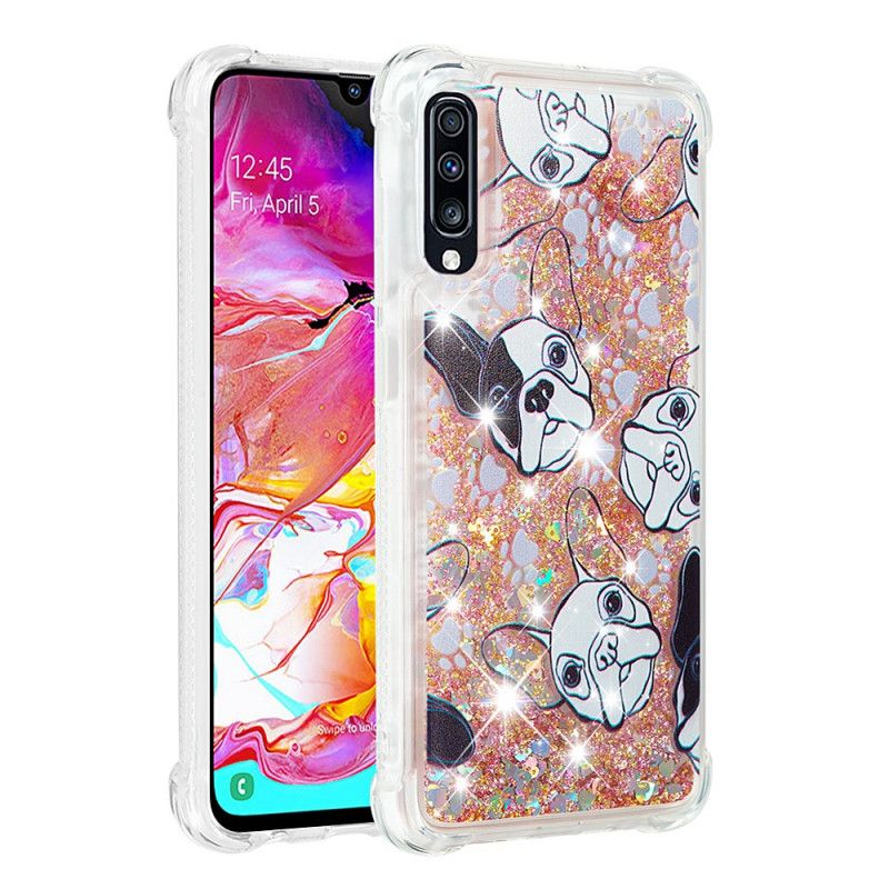 Coque Samsung Galaxy A70 Mr Chien Paillettes