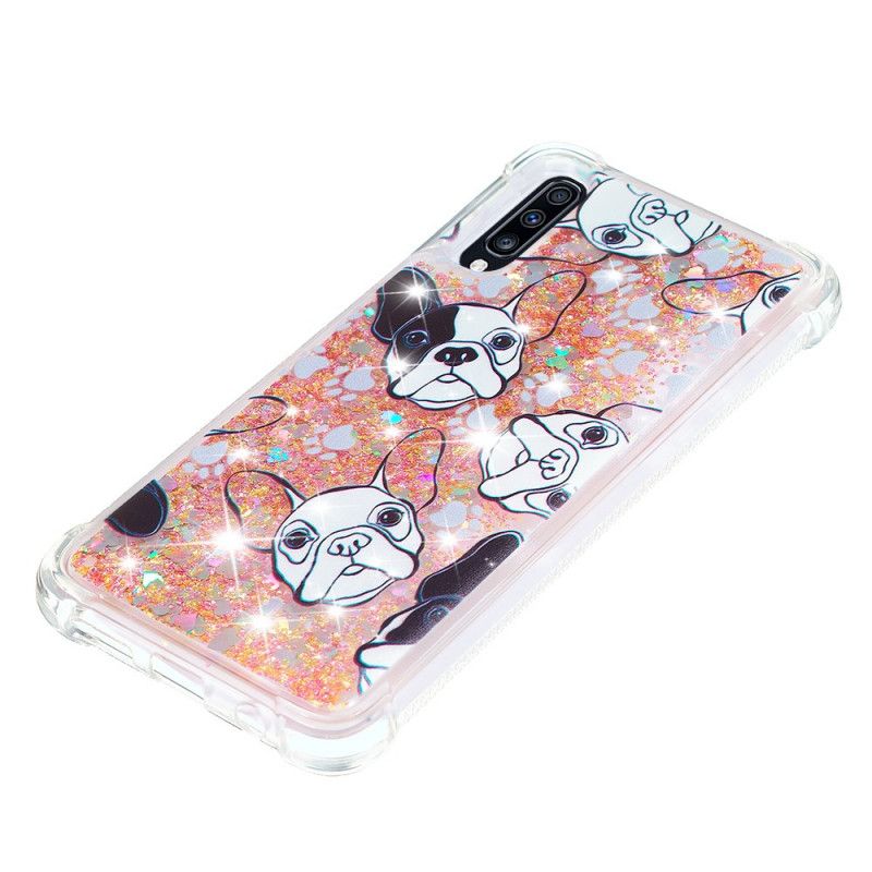 Coque Samsung Galaxy A70 Mr Chien Paillettes