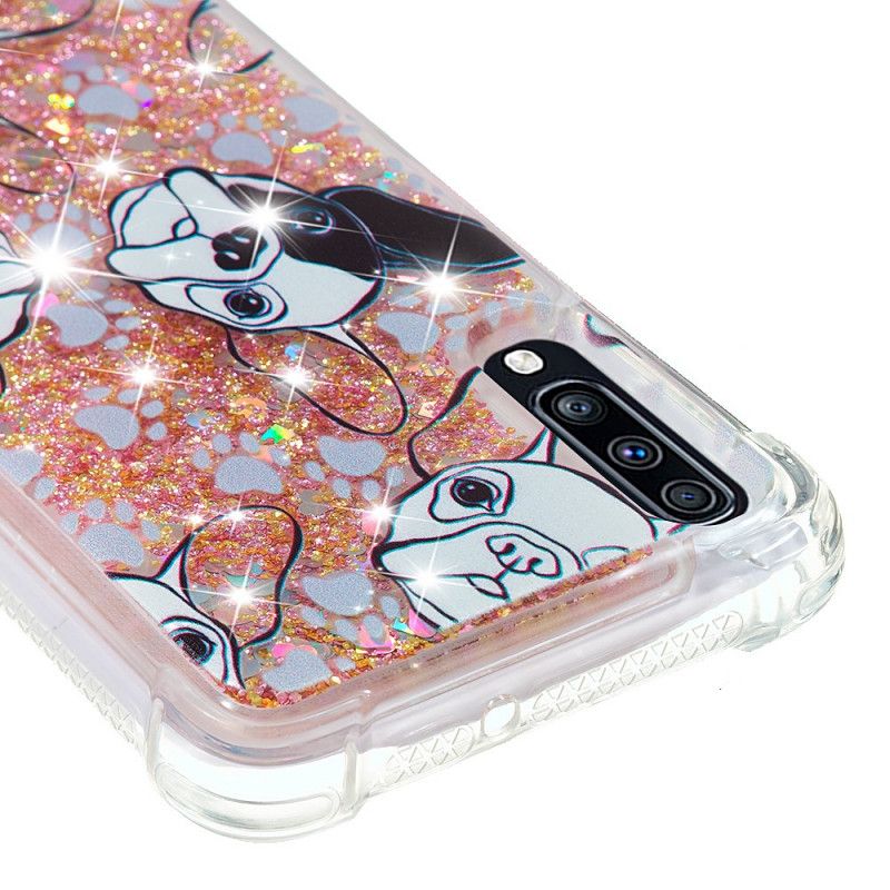 Coque Samsung Galaxy A70 Mr Chien Paillettes