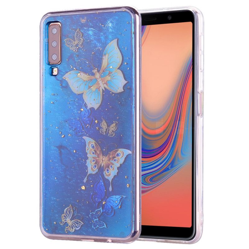 Coque Samsung Galaxy A70 Papillons Et Paillettes