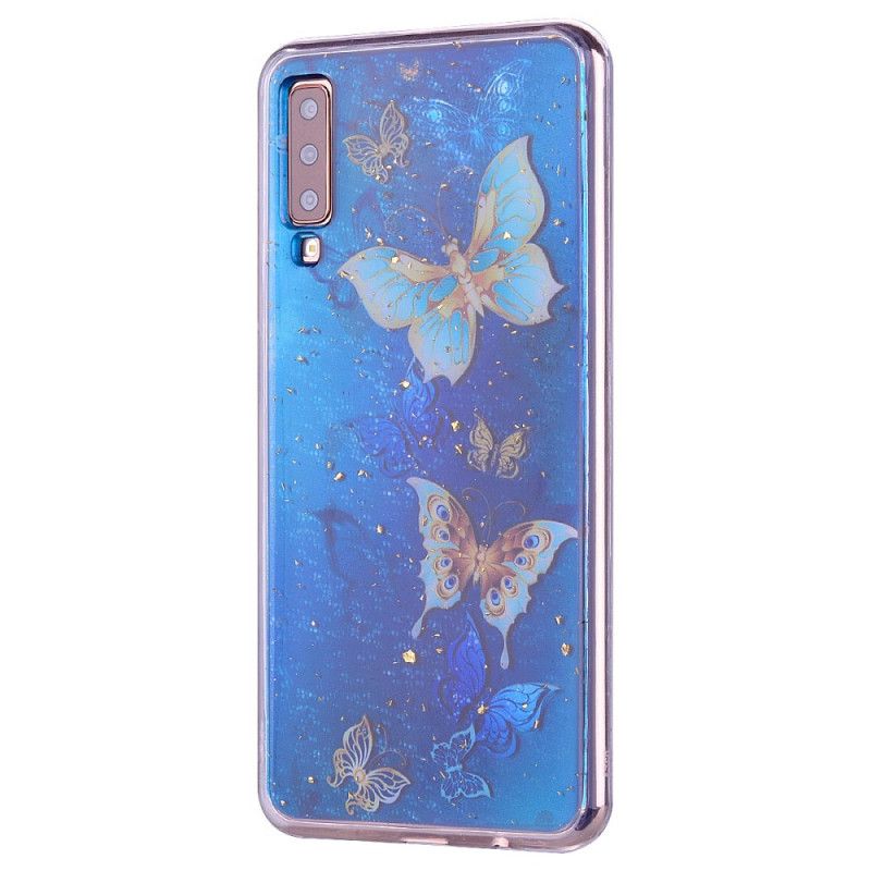 Coque Samsung Galaxy A70 Papillons Et Paillettes