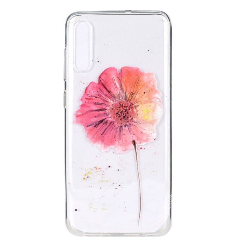 Coque Samsung Galaxy A70 Transparente Coquelicot Aquarelle