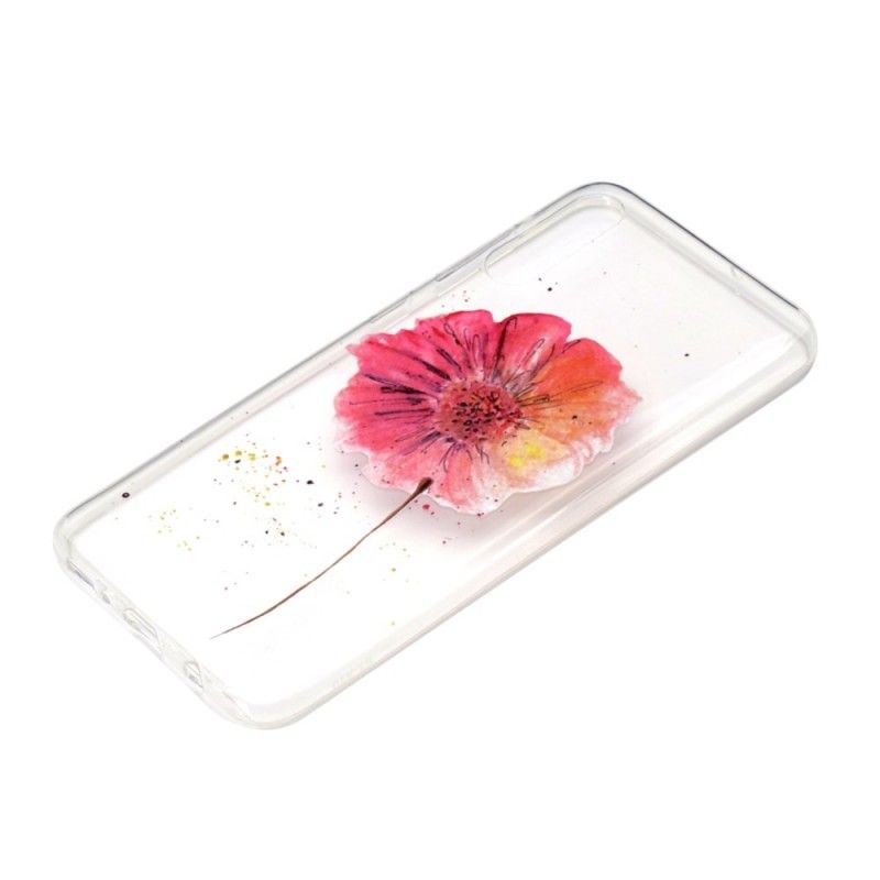 Coque Samsung Galaxy A70 Transparente Coquelicot Aquarelle