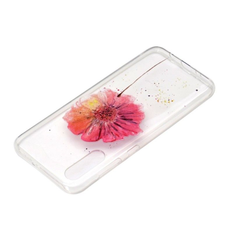 Coque Samsung Galaxy A70 Transparente Coquelicot Aquarelle