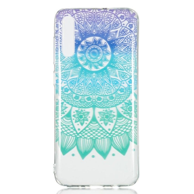 Coque Samsung Galaxy A70 Transparente Mandala Bleu