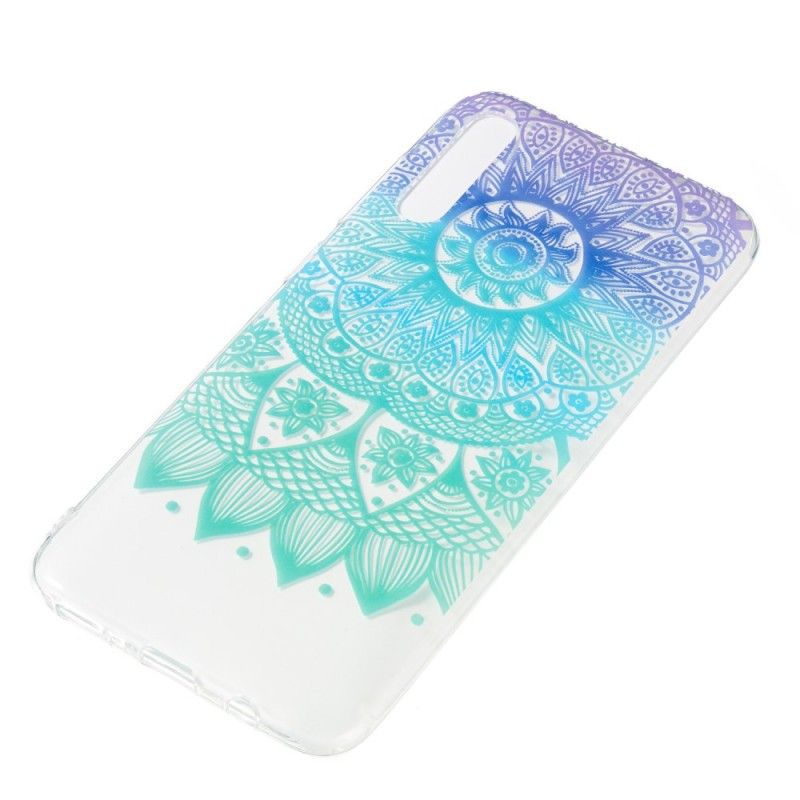 Coque Samsung Galaxy A70 Transparente Mandala Bleu