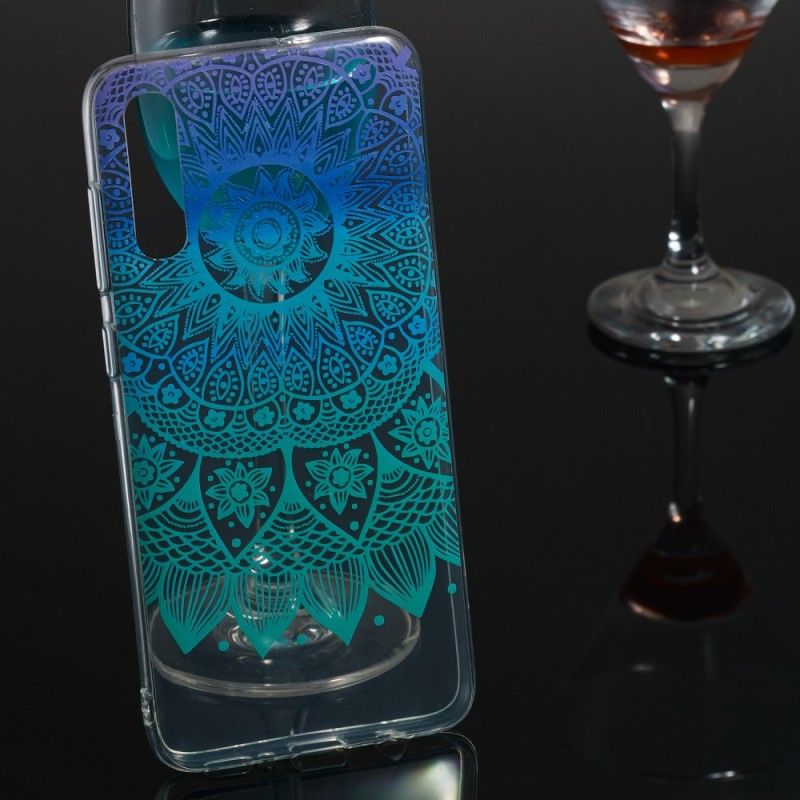 Coque Samsung Galaxy A70 Transparente Mandala Bleu