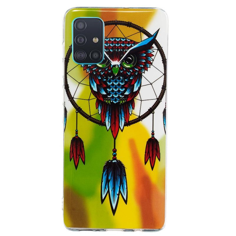 Coque Samsung Galaxy A71 Attrape Rêves Hibou Fluorescente