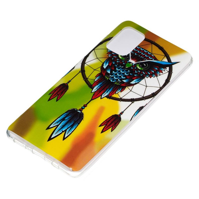 Coque Samsung Galaxy A71 Attrape Rêves Hibou Fluorescente