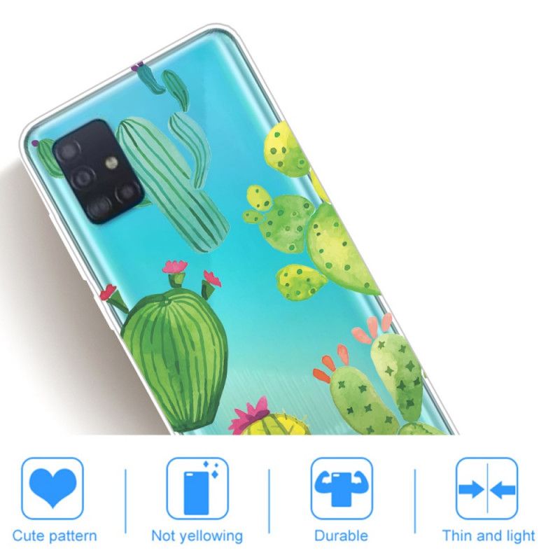 Coque Samsung Galaxy A71 Cactus Aquarelle