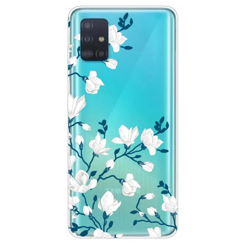 Coque Samsung Galaxy A71 Fleurs Blanches