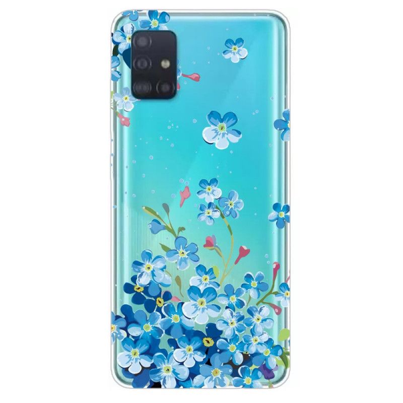 Coque Samsung Galaxy A71 Fleurs Bleues
