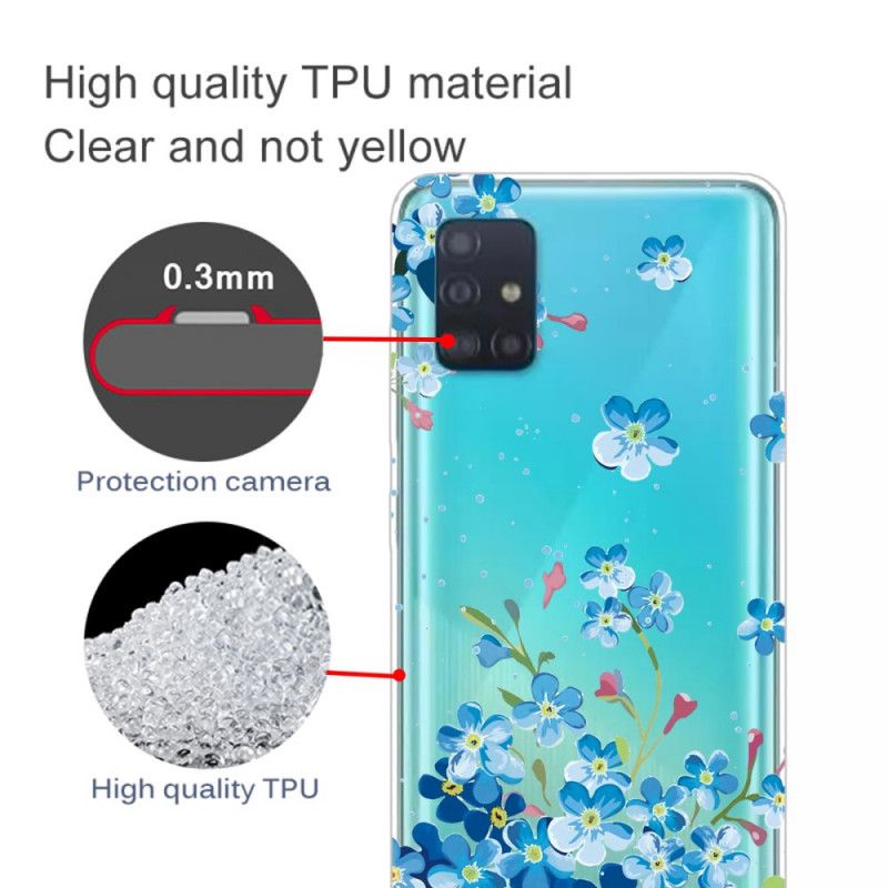 Coque Samsung Galaxy A71 Fleurs Bleues