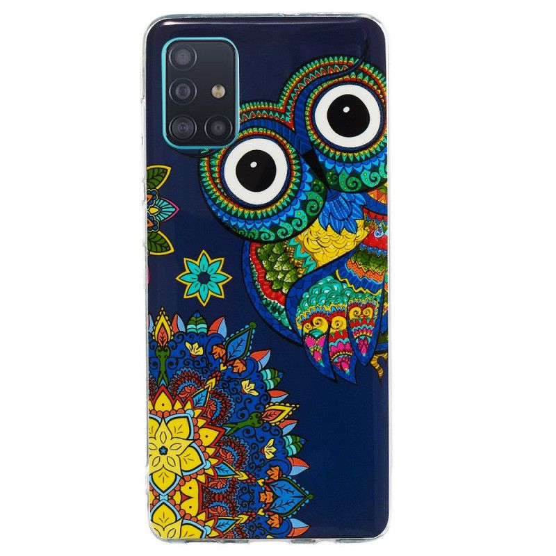 Coque Samsung Galaxy A71 Hibou Mandala Fluorescente