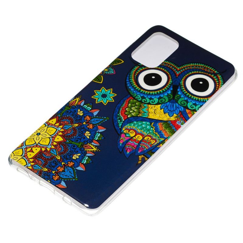 Coque Samsung Galaxy A71 Hibou Mandala Fluorescente