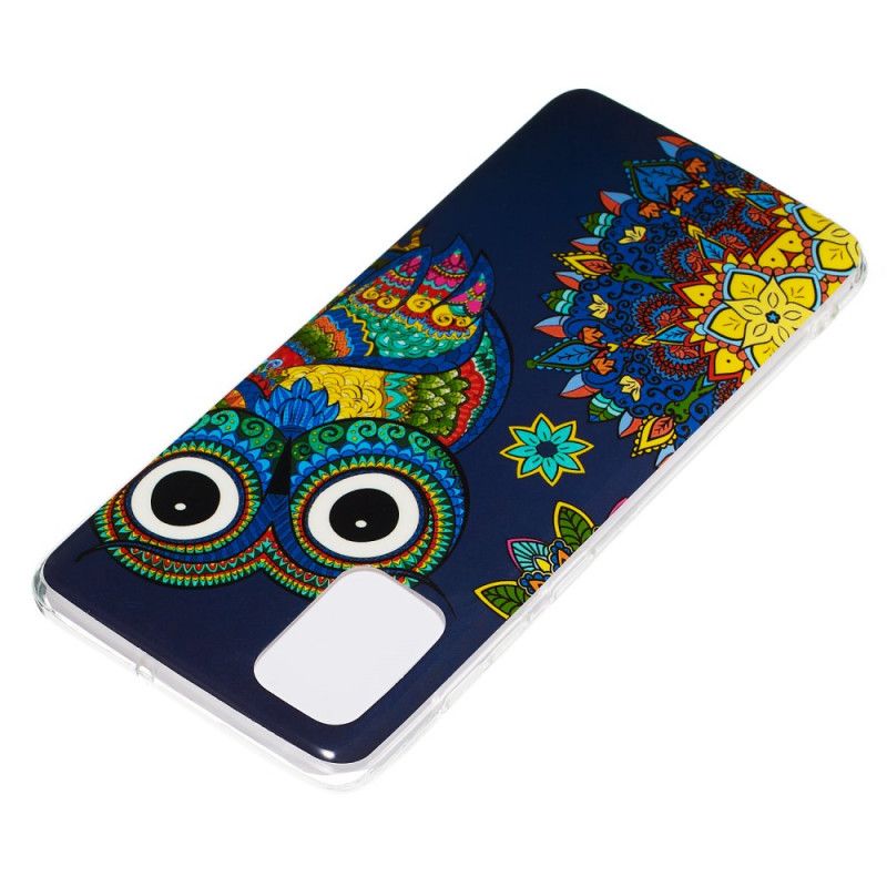 Coque Samsung Galaxy A71 Hibou Mandala Fluorescente