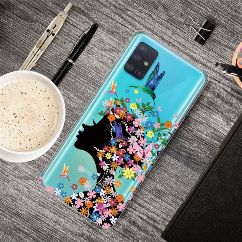 Coque Samsung Galaxy A71 Jolie Tête Fleurie