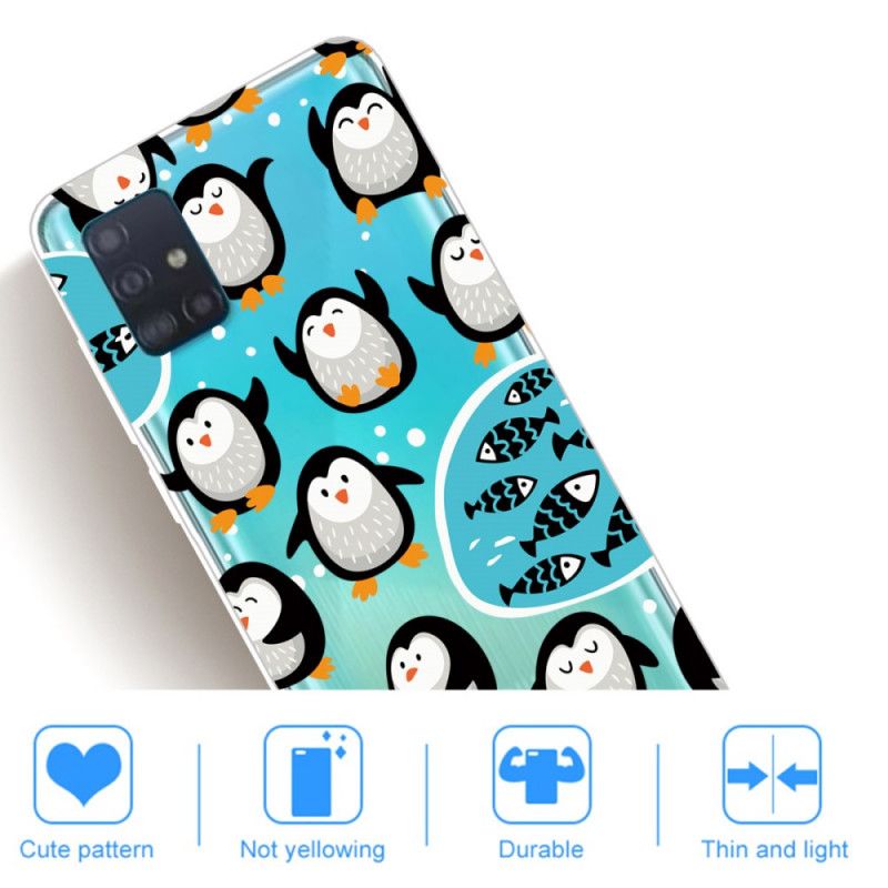 Coque Samsung Galaxy A71 Pingouins Et Poissons