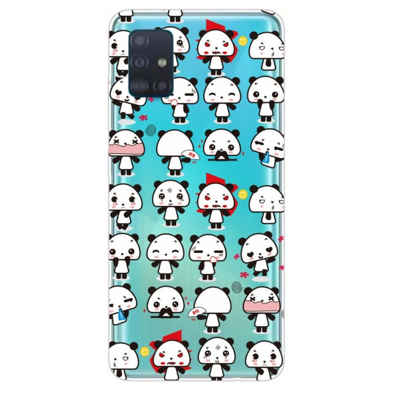 Coque Samsung Galaxy A71 Transparente Funny Pandas