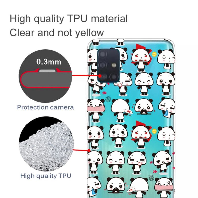 Coque Samsung Galaxy A71 Transparente Funny Pandas