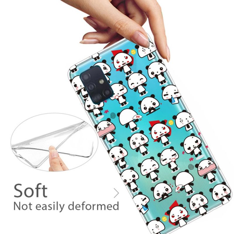 Coque Samsung Galaxy A71 Transparente Funny Pandas