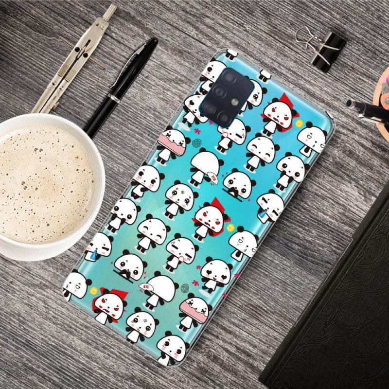 Coque Samsung Galaxy A71 Transparente Funny Pandas