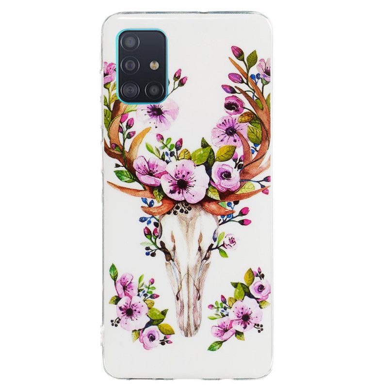 Coque Samsung Galaxy A71 Wapiti Fleuri Fluorescente