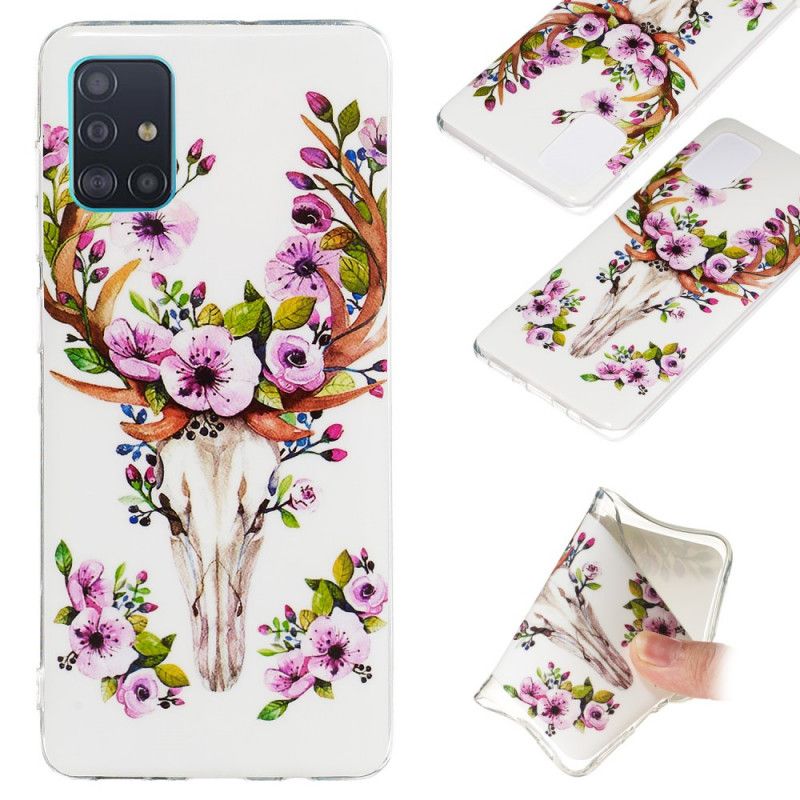 Coque Samsung Galaxy A71 Wapiti Fleuri Fluorescente