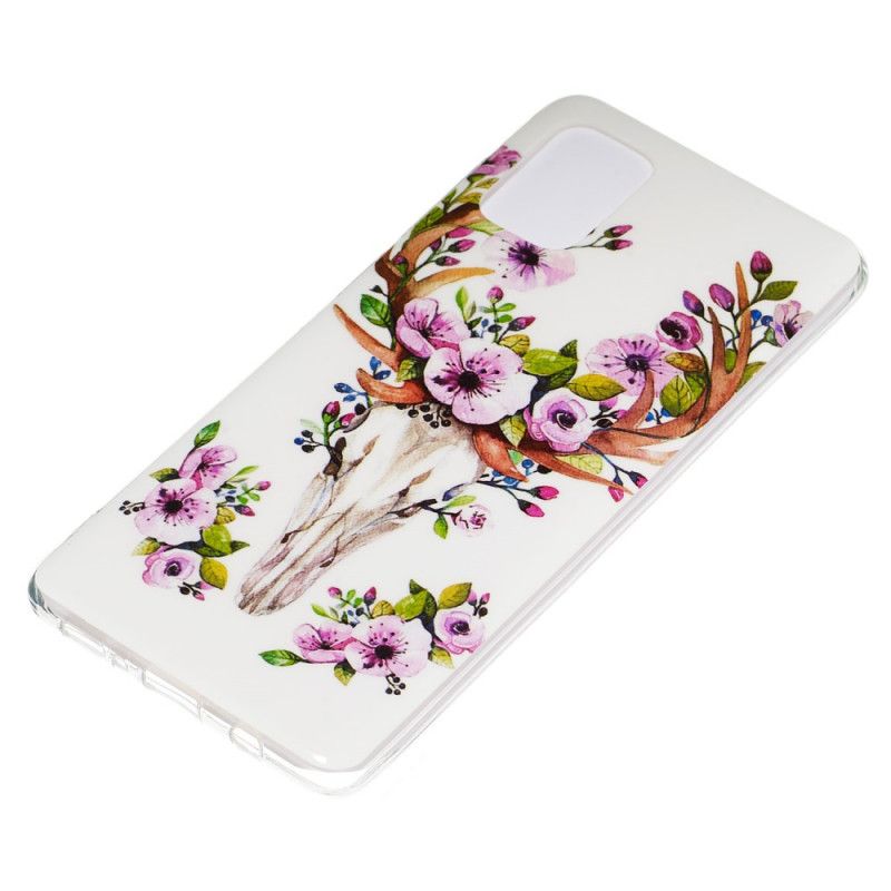 Coque Samsung Galaxy A71 Wapiti Fleuri Fluorescente