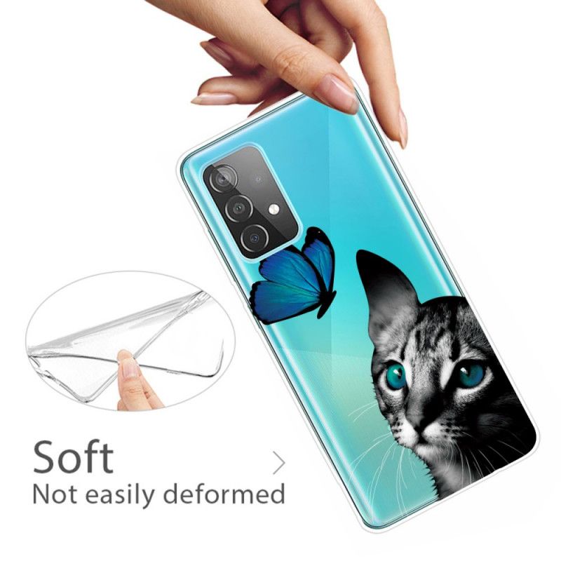 Coque Samsung Galaxy A72 4g / A72 5g Chat Et Papillon