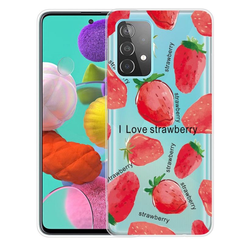 Coque Samsung Galaxy A72 4g / A72 5g Fraises / I Love Strawberry