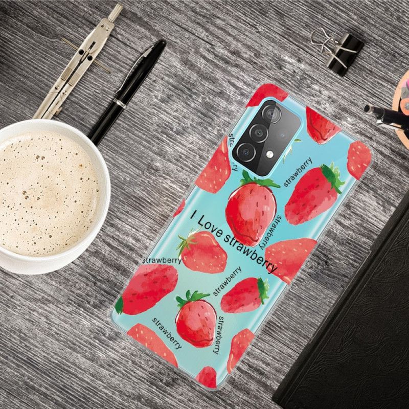 Coque Samsung Galaxy A72 4g / A72 5g Fraises / I Love Strawberry