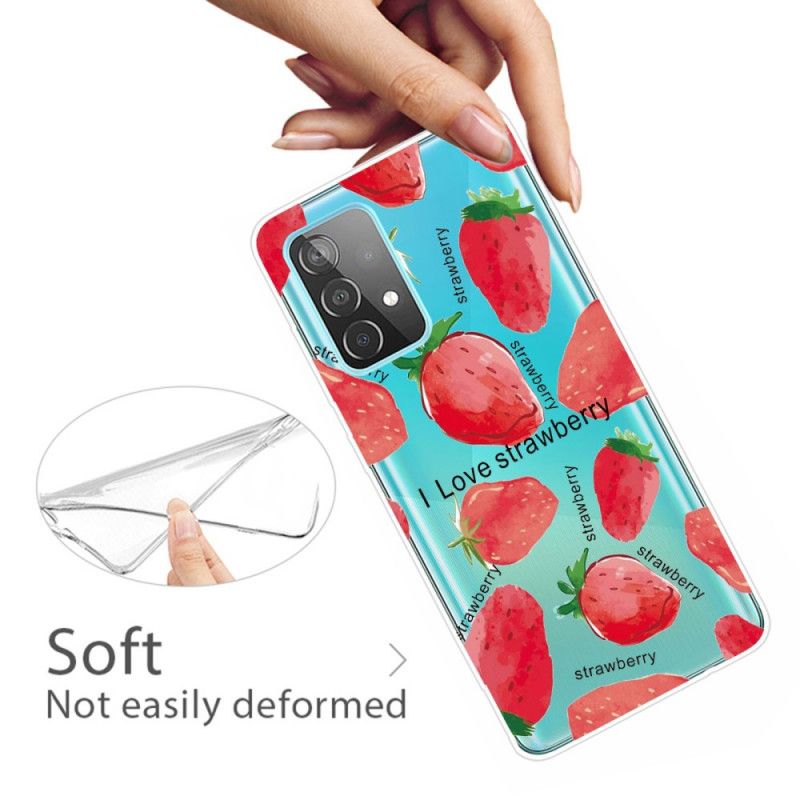 Coque Samsung Galaxy A72 4g / A72 5g Fraises / I Love Strawberry