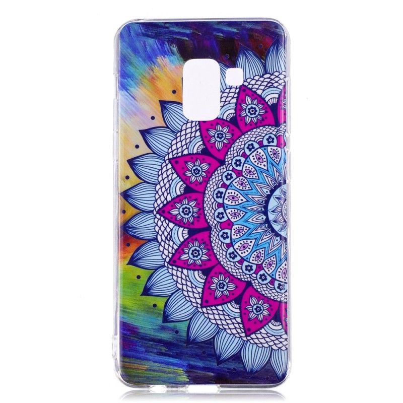 Coque Samsung Galaxy A8 2018 Mandala Coloré Fluorescente