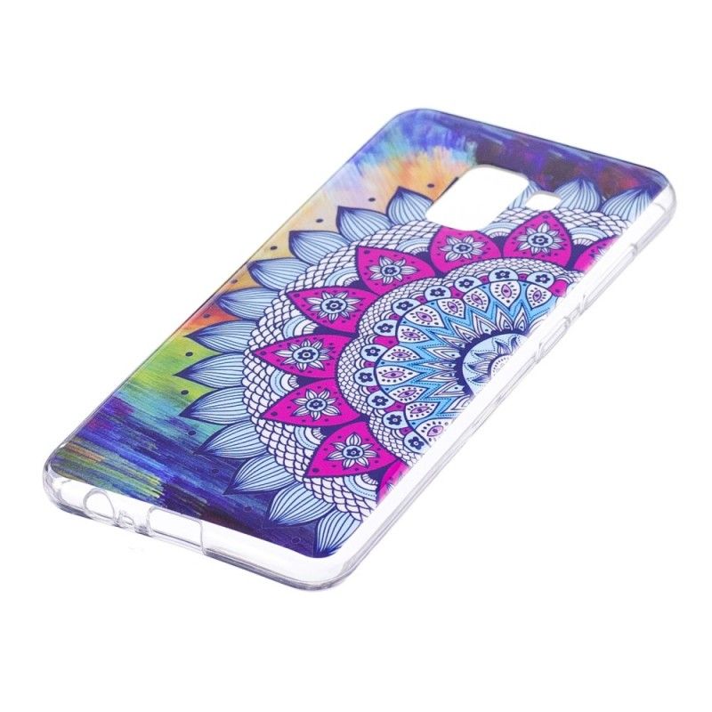 Coque Samsung Galaxy A8 2018 Mandala Coloré Fluorescente