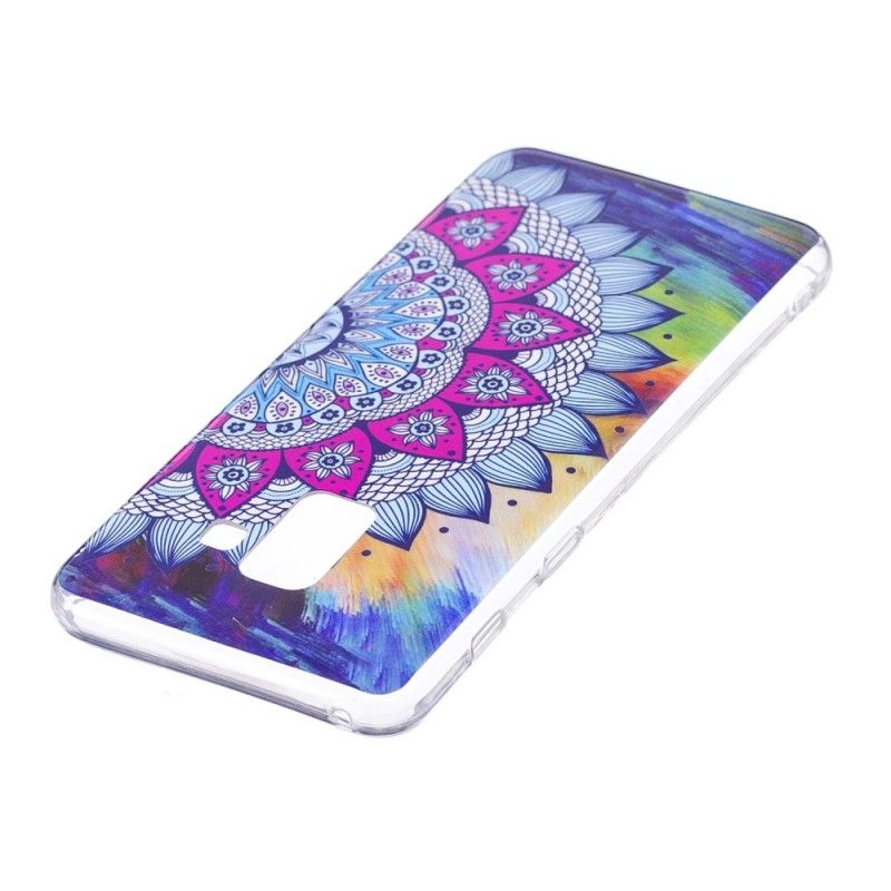 Coque Samsung Galaxy A8 2018 Mandala Coloré Fluorescente