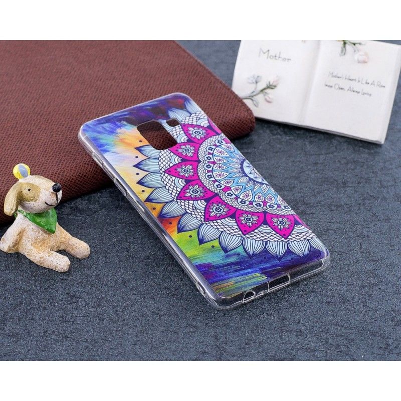 Coque Samsung Galaxy A8 2018 Mandala Coloré Fluorescente