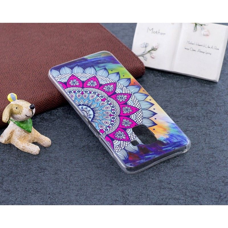 Coque Samsung Galaxy A8 2018 Mandala Coloré Fluorescente