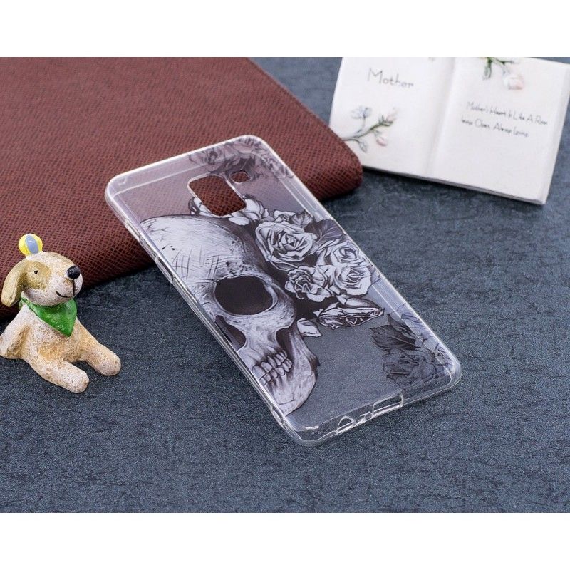 Coque Samsung Galaxy A8 2018 Tête De Mort Fleurie