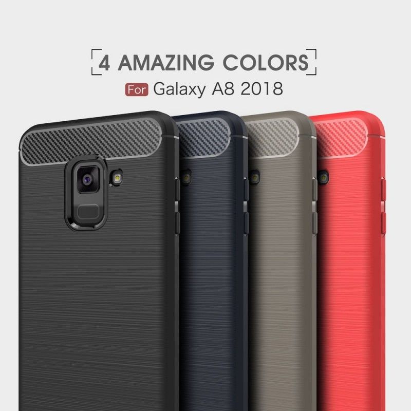 Coque Samsung Galaxy A8 Fibre Carbone Brossée