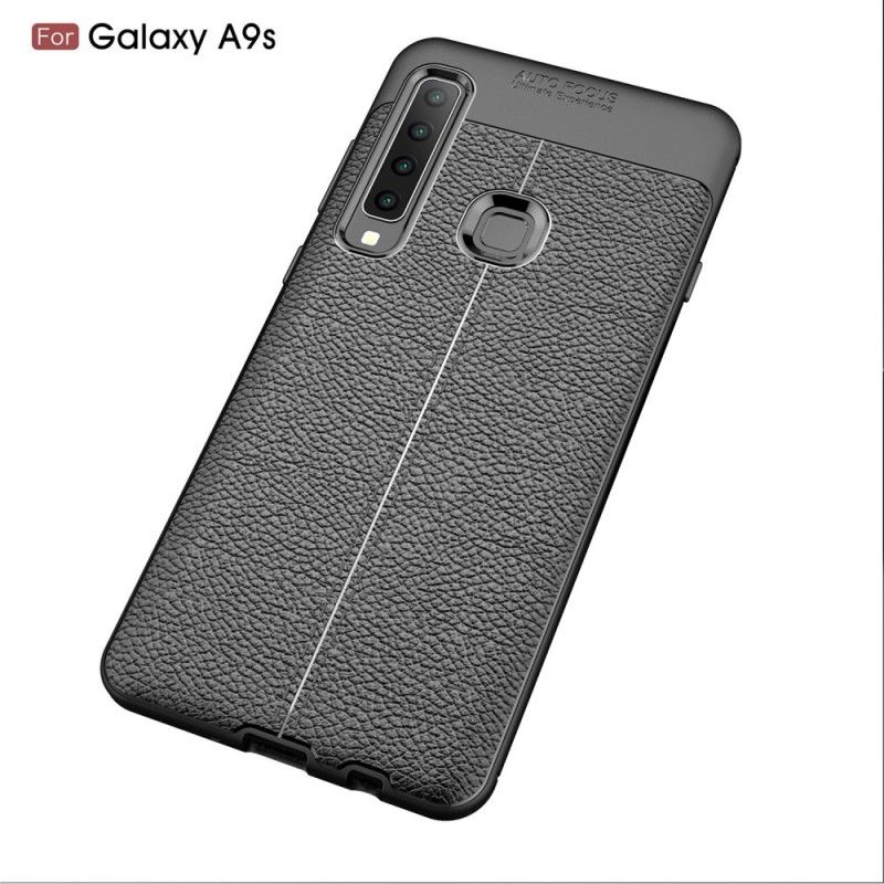 Coque Samsung Galaxy A9 Effet Cuir Litchi Double Line