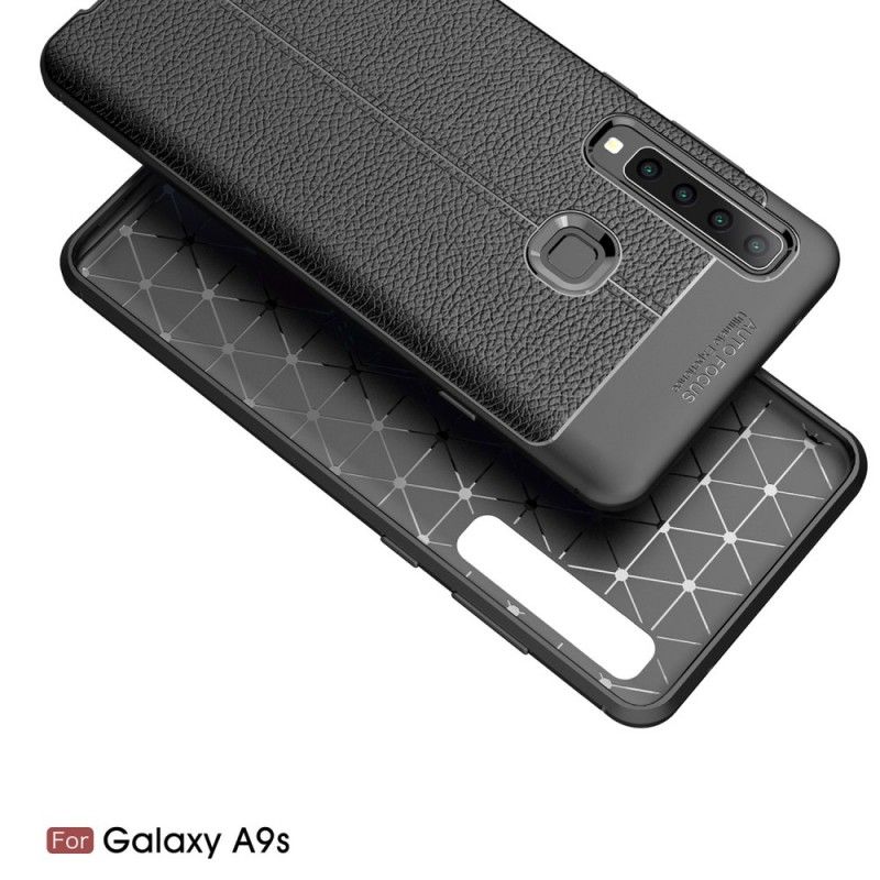 Coque Samsung Galaxy A9 Effet Cuir Litchi Double Line