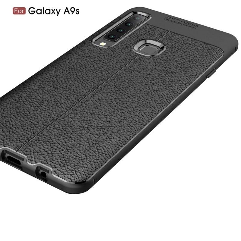 Coque Samsung Galaxy A9 Effet Cuir Litchi Double Line