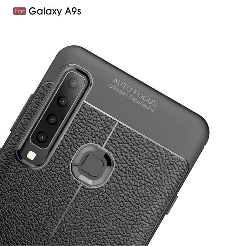 Coque Samsung Galaxy A9 Effet Cuir Litchi Double Line