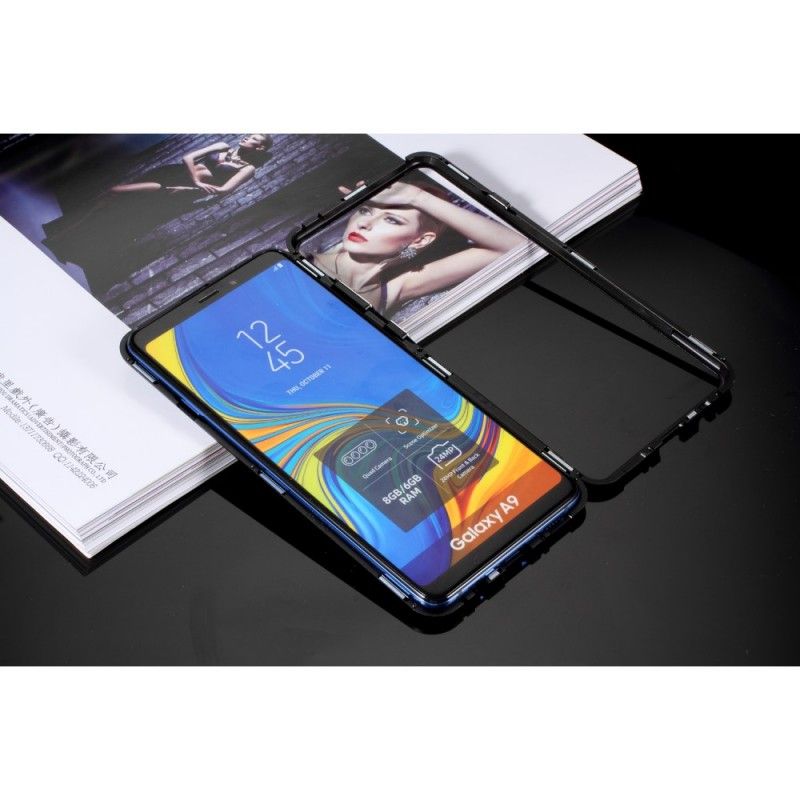 Coque Samsung Galaxy A9 Rebords Métal Et Verre Trempé